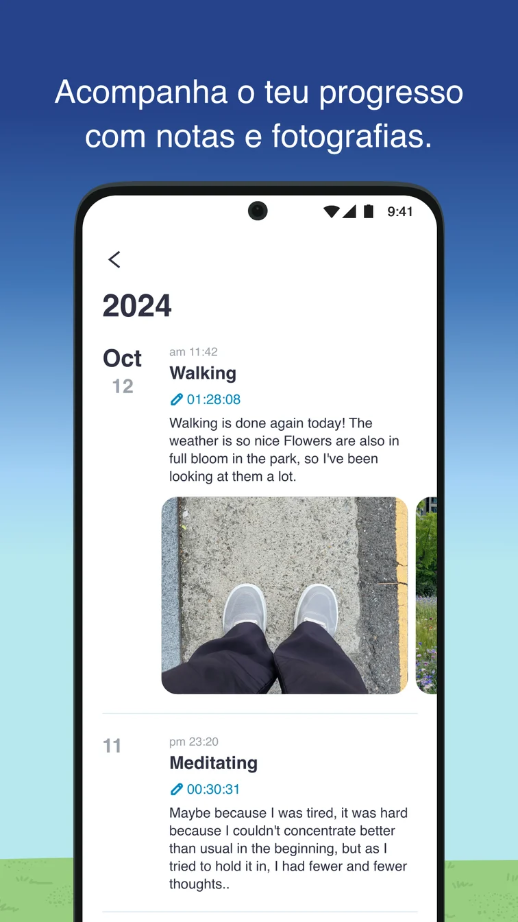Doongsil — Acompanha o teu progresso com notas e fotografias.