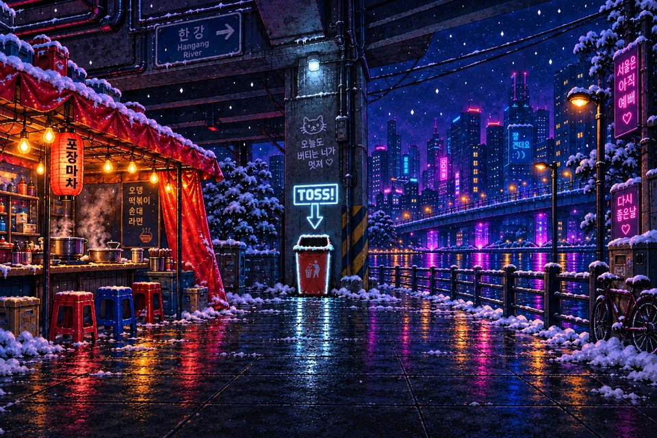 雪夜路邊攤